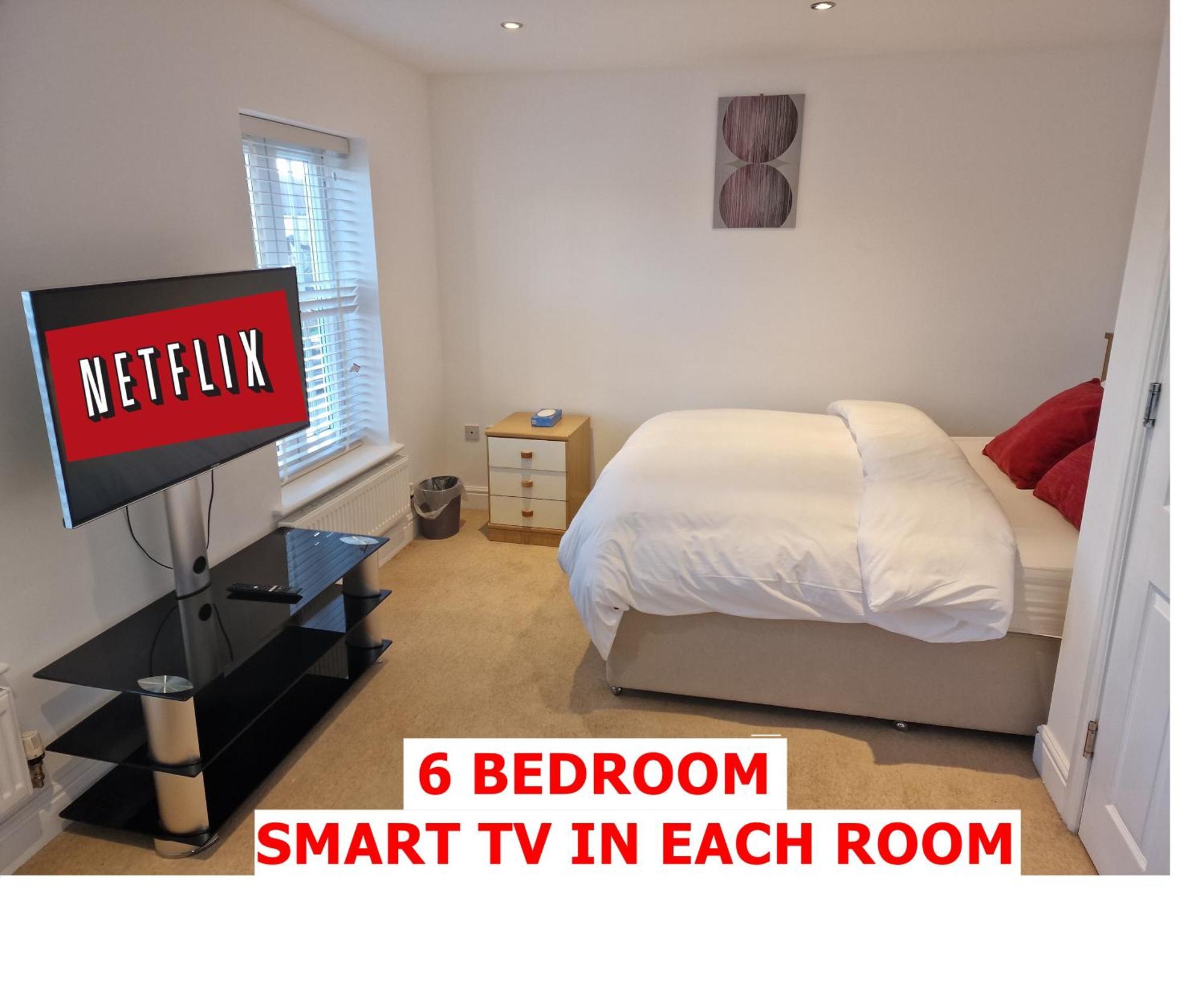 Nightrest Homes 6 Bedroom House- Smart Tv In Each Room - Parking - Wifi Milton Keynes Esterno foto